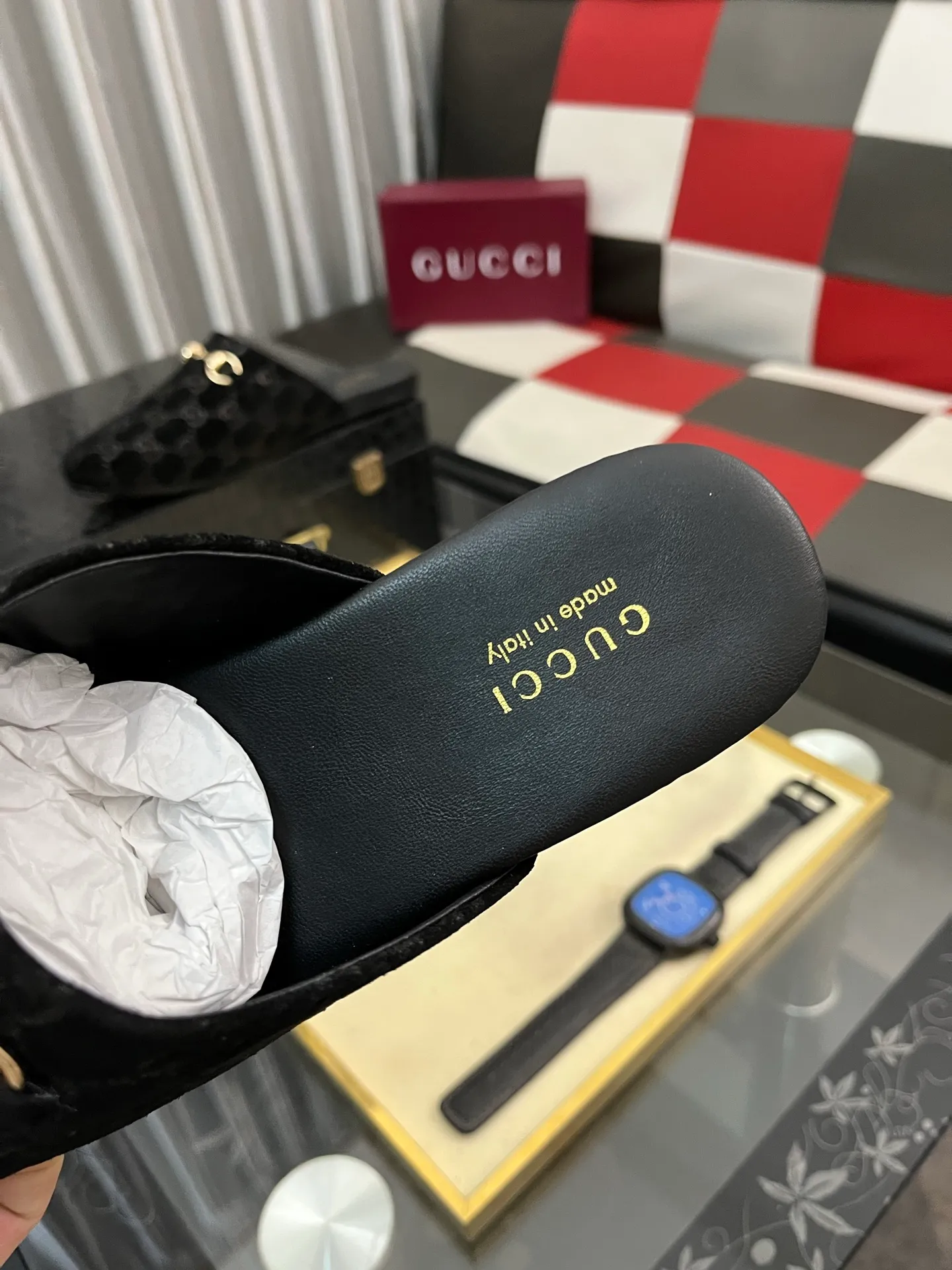 Men's shoes 💰480⌚️⌚️[Gucci] 2024 new season half-slip men's shoes, made of Italian imported first-layer frosted cowhide➕sheepskin lining, original hardware buckle, original combination wear-resistant outsole, real shot 🎬 Very comfortable on the feet, size 36-44